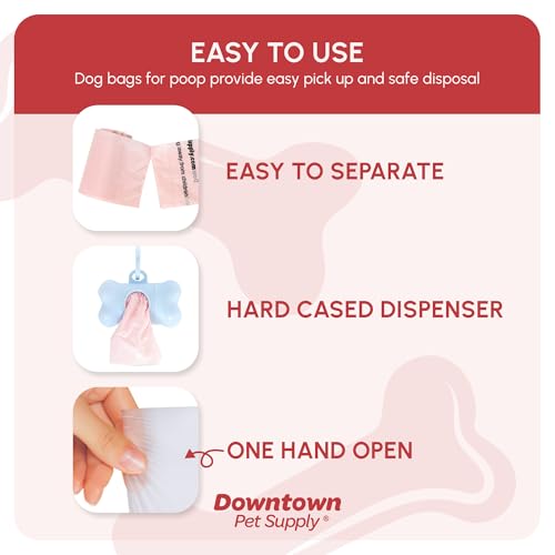 Downtown-Pet-Supply-Unscented-Poop-Bags-for-Dogs-with-Dispenser-1000-Count-Leak-Proof-Dog-Waste-Bags-and-Bone-Shaped-Dog-Poop-Bags-Holder-for-Leash-Pastel-Rainbow-125-x-85