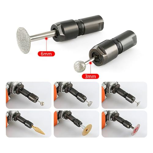 Miniatura 5 de Dopsyesn Conversión Para Amoladora Angular 2 Piezas Conector Para Amoladora Angular, Pulidora Y Brocas Accesorios Adaptador De Mandril De Taladro 6mm 3mm Para Corte De Metal Mecanizado De