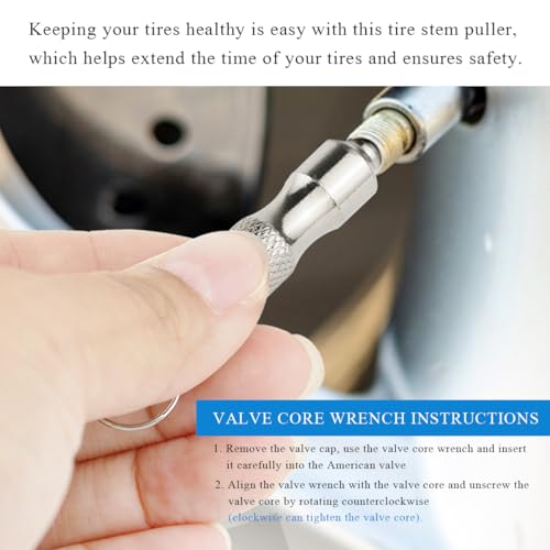 Image of Car Tire Valve Core Removal Tool, Stainless Steel Easy to Use Tire Valve Core Disassembly & Repair Tool, Portable Tire Valve Stem Tool for Car Truck Repair Install, Car Accessories