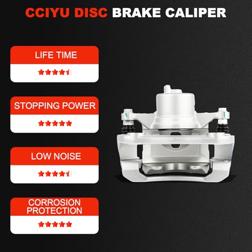 Image of cciyu Front Right Disc Brake Caliper Assembly with Bracket 19B7157 | For Kia For Soul L4 1.6L 2014-2019, For Kia For Soul L4 2.0L 2014-2019