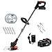 Produktbild SPGDSPSY Freischneider Akku Rasentrimmer mit akku und ladegerät, 10000mAh Akku*2,Messer Elektro Motorsense*9,90cm-120cm Teleskopstange und 90° Drehung, für Garden Rasen Dornbusch Trimmen