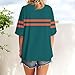 Oversized Tshirts for Women Loose fit Comfy Short Sleeve Crewneck Striped T Shirt Casual Summer Beach Vacation Clothes for Women Beach Fashion Lightweight Half Sleeve Tops Womens Fashion Clothes