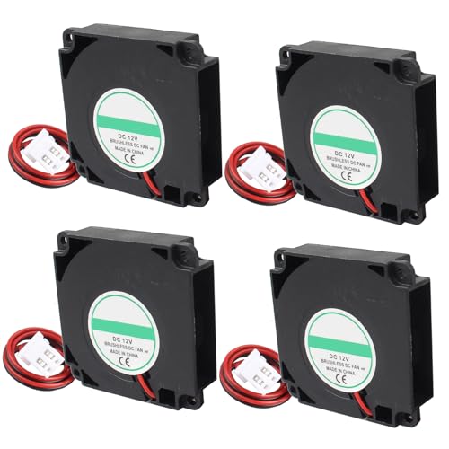 Jopto 4 piezas Ventiladores de Refrigeración para Impresora 3D 40 x 40 x 10 mm 4010 DC 12V Ventilador de Enfriamiento Silencioso con Cable de 30 cm para Disipador de Calor