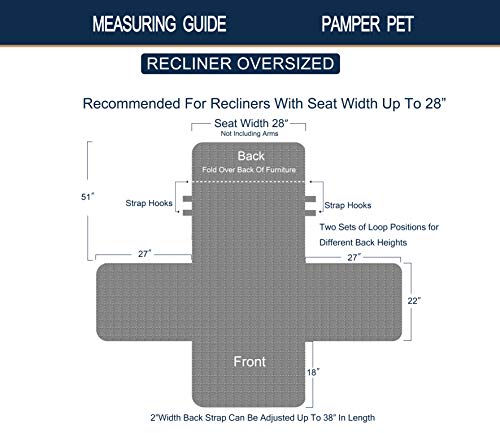 Brilliant Sunshine Paris And Toile Floral Patchwork Quilted Large Recliner Slipcover, 28" Seat Width, Slip Resistant Furniture Protector, 2" Strap, Washable Reclining Chair Cover For Dogs, Latte Grey #TOP6