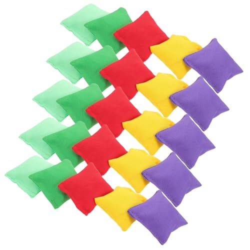 WEKAMOS 25 Pièces Sacs de Haricots Colorés Double Couche Anti-Fuite Sacs de Grains Miniatures pour Jeu de Lancer Éducatif Garçon Fille