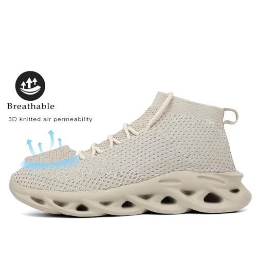 Men’s Fashion Walking Shoes Lightweight Breathable Sneakers – Mesh Knit Sock Sneakers for Gym, Casual, Running, Workout, Slip-On Sport Shoes3