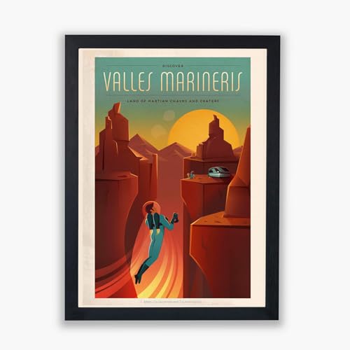 Poster SpaceX Mars Valles Marineris impression giclée haut de gamme encadrée
