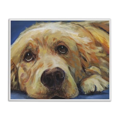 Golden Retriever Begging Eyes Portrait, 11 x 14 Inch Framed Giclée Print
