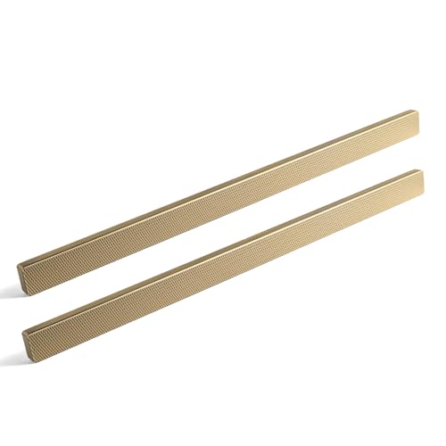 Goo-Ki 6 Pack 12 5/8 Inch Champagne Bronze Knurled Cabinet Pulls - Luxurious Bar Handles - Textured Grip for Drawer, Dressers, Furniture Hardware