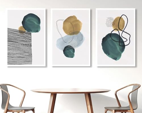 Peinture minimaliste haut de gamme en 3 cadres, impression sur toile extra large