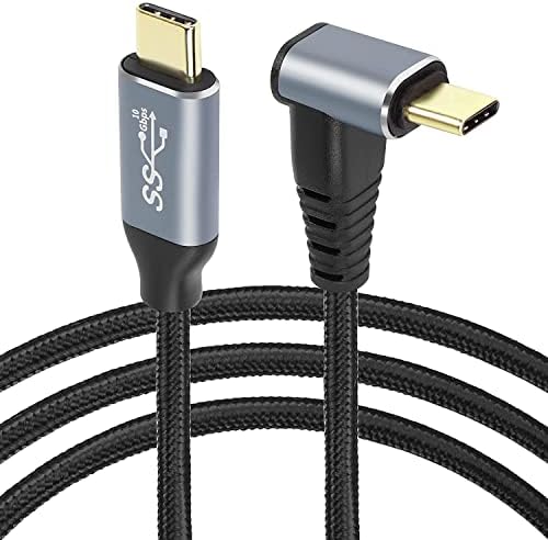 GELRHONR Kabel usb c, 90 stopni usb3.1 gen2 usb typ c męski na męski 10gbps transfer danych pd 100w kabel ładujący, kabel typu c w górę w dół (2M/6.6Ft)