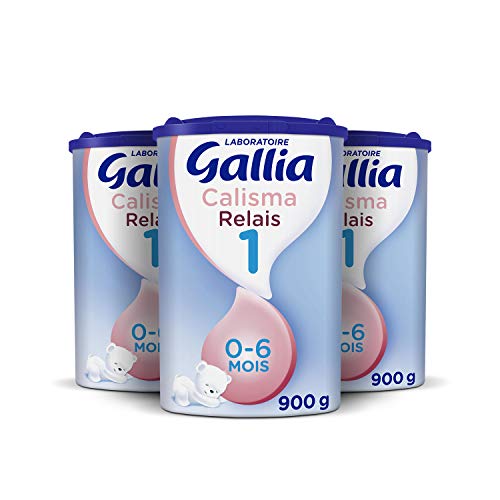 Laboratoire Gallia Calisma relais 1er âge - Lait relais pour Nourrissons en poudre, dès la naissance et jusqu'aux 6 mois de bébé - Pack de 3 Boîtes de 900 g