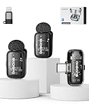 Wireless Mini Lavalier Microphones for iPhone iPad Android with Charging Case, USB C Lapel Mic with Noise Reduction & Voice Changer Mode for Video Recording Vlogging YouTube Interview and Game Chat