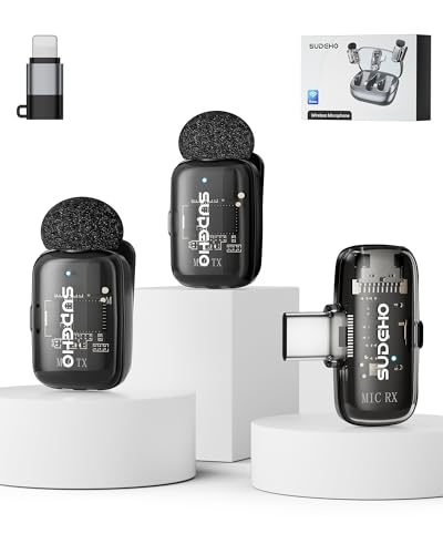 Wireless Mini Lavalier Microphones for iPhone iPad Android with Charging Case, USB C Lapel Mic with Noise Reduction & Voice Changer Mode for Video Recording Vlogging YouTube Interview and Game Chat