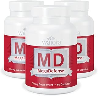 Waiora MegaDefense Mushroom Capsules (3 Bottles), Supplement for Daily Wellness, 6 Mushroom Supplement: Reishi, Turkey Tail, Cordyceps, Maitake, Agaricus & Shiitake, Non-GMO (60 Veggie Caps)