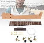 Build Your Own Ukulele Neck Kit, Family Handcraft 26 Inch Ukulele Assembly Set with Rosewood Fingerboard