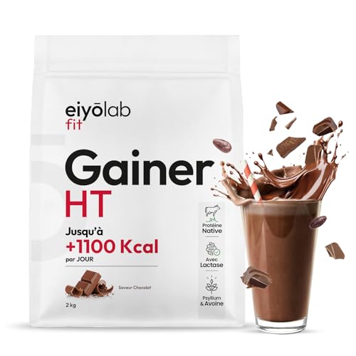 GAINER HT | 2 Sources de Protéines Natives + 2 Sources de Glucides + MCT | Gainer Prise de Masse Musculation | Whey + Caséine + Maltodextrine + Psyllium |...