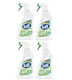 Biff Pro Nature, Badreiniger, Sprühflasche, 4er Pack (4 x 750ml) mit 99,9 Prozent naturbasierten Inhaltsstoffen und nachwachsenden Rohstoffen aus nachhaltigem Anbau