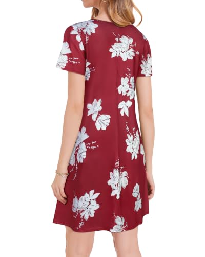 Image of JOLIGAL Summer Dresses for Women Casual Short Sleeve Sundress Scoop Neck Beach T Shirt Dress with Pockets 2026