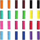 HoAhaMay 24 Stück Schaumstoff-Stifthalter, Bleistifthalter, Schwamm-Stifthalter, Stylus-Halter, ergonomische Schreibhilfen, geeignet für Schüler und Erwachsene (12 Farben)