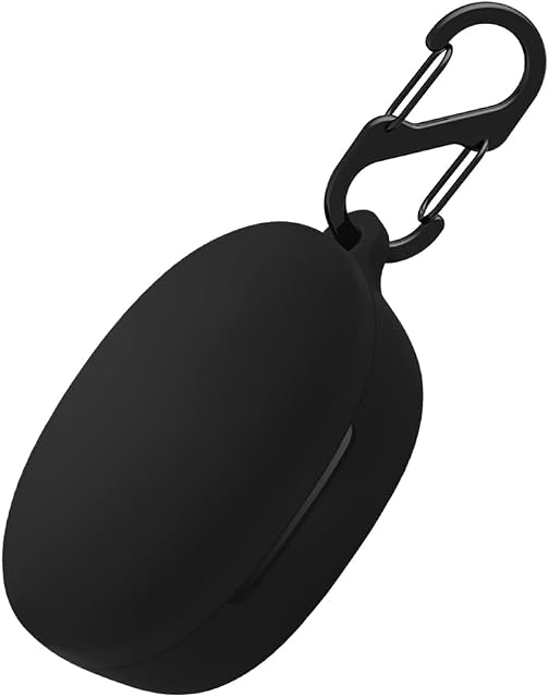 Aocar Silicone Carrying Case Compatible with Anker Soundcore Life P2 Mini, Portable Scratch Shock Resistant Cover with Carabiner (Black)