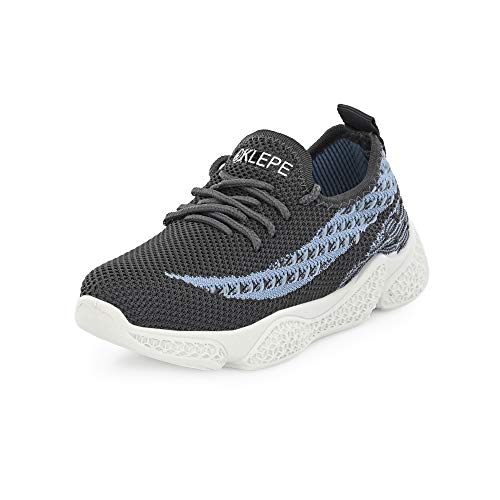 Klepe Boy’S Dark Grey/Blue Running Shoes-8 Uk (27 Eu) (9 Kids Us) (Kd/Kpk-07/Gry)