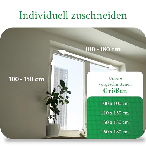Novatool Fliegengitter Fenster 150x180 anthrazit individuell kürzbar Insektenschutz Fliegennetz Fensternetz Mückennetz Mückengitter Fenstergaze (1, Fliegengitter)