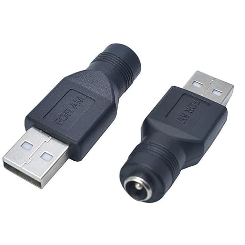 バラエティ本舗 DC変換アダプター コネクタ USB変換アダプター DC-USB-A オス メス 変換コネクタ DCジャックからUSB-A DCプラグ 充電転換 充電アダプター (USB-A(オス))