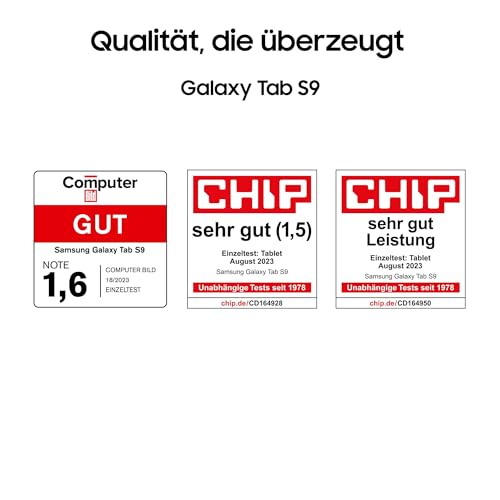 Samsung Galaxy Tab S9 AI-Android-Tablet, 5G, 128 GB / 8 GB RAM, MicroSD-Kartenslot, Inkl. S Pen, Simlockfrei ohne Vertrag, Graphit, Inkl. 36 Monate Herstellergarantie [Exklusiv bei Amazon] 2