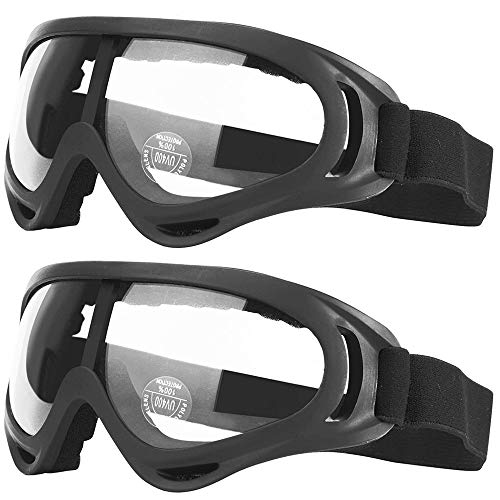 Peicees Pacote com 2 Óculos de Esqui Inverno Snowboard Ajustável UV 400 Óculos de Proteção para Moto