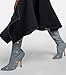 THESHY Women's Denim Knee High Boots Buttons Fashion Thigh High Boots Pointed Toe Stiletto High Heel Pleated Fold Over Party Dress Jean Boots for Women
