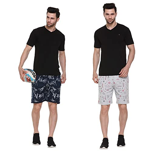 Image of Men's Cotton Sports Shorts with Zipper Pocket (Pack of 2)
