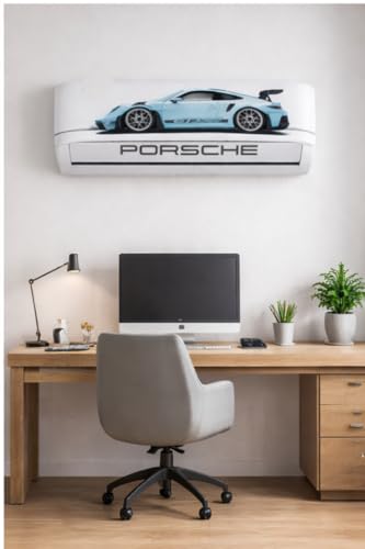 Image of PorscheGT3 Car Sticker for AC, Porsche Split Ac Stickers, Air Conditioner Sticker, car Stickers (Vinyl, Multicolor)