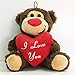 Gesar Peluche 25 cm - Orso Peluche - Ti amo - Festa Innamorati - Regalo Fidanzato - S. Valentino - Regalo Fidanzata - 25 cm di Altezza - (Marrone scuro)