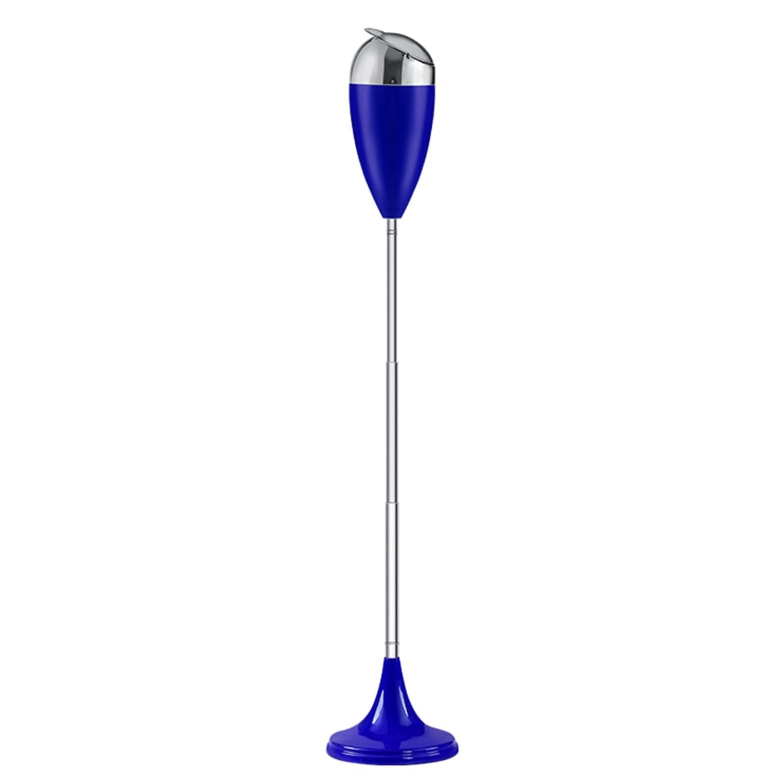 Cendrier sur pied extérieur bleu avec couvercle pour terrasse et jardin