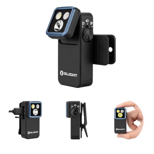 OLIGHT Oclip 2 Pro Rechargeable EDC Flashlight, Clip-on Light, Black | 115-Degree Tilt, 360-Degree Clip, 530-Lumen Work Light, White LED, Red Light, USB-C Magnetic for Repair, Camping, Emergency