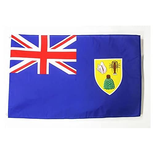 Image of AZ FLAG - Turks And Caicos Islands Flag - 3x5 Ft - 100D Polyester Turks And Caicos Islander Banner with Two Metal Grommets - Fade Resistant - Vivid Colors - 3' x 5' Feet - 150x90 Cm