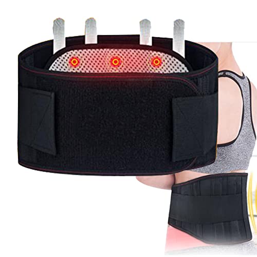 Bias&Belief Rückenbandage Lendenwirbelstütze Gürtel Wärmegürtel Elastische Selbsterwärmende für Herren Damen Magnetfeldtherapie Ischias Spine Lendenwirbel Schmerzlinderung,XXL Black Cover