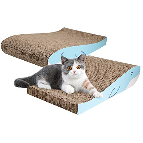 ComSaf Corrugated Cardboard Cat Scratcher - Durable Scratching Pad for Cats