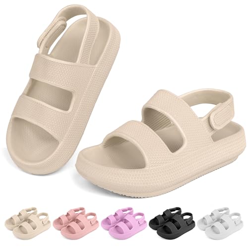 IZYOA �L�b�Y �N���E�h�T���_�� | �j�̎q ���̎q �X���C�h�T���_�� | ���j - �q���p EVA ���� �E�H�[�^�[�T���_�� ���߉\�ȃo�b�N�X�g���b�v�t��|�_�u���X�g���b�v �T�}�[�V���[�Y, �x�[�W��, 10 Toddler