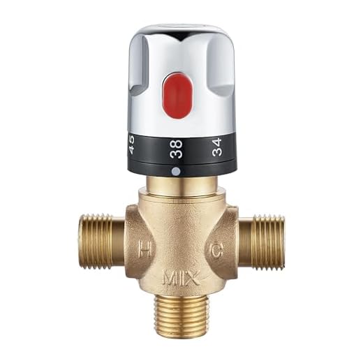 kisimixer Válvula mezcladora termostática para sistema de ducha, control de temperatura del agua, control de termostato de lavabo, latón macizo, regulador de agua fría caliente de 3 vías, conexión BSP