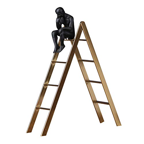 Escaliers Abstraits Penseur Figure Sculpture, Fait À La Main Résine Abjection Homme Statuette Nouveauté Décor Art Artisanat Ornement Idéal Nouvel An/Anniversaire/Cadeau D’Affaires Cover