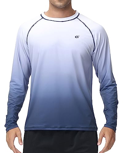 Image of Satankud Men's Swim Shirts Rashguard Sun Shirt UPF 50+ UV Sun Protection Outdoor Long Sleeve T-Shirt Swimwear