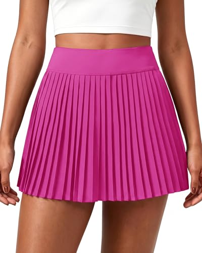 DLOODA Womens Pleated Tennis Skirts with Pocket Shorts High