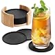 Untersetzer Sidorenko 8er Set aus Glas und Silikon in Schwarz