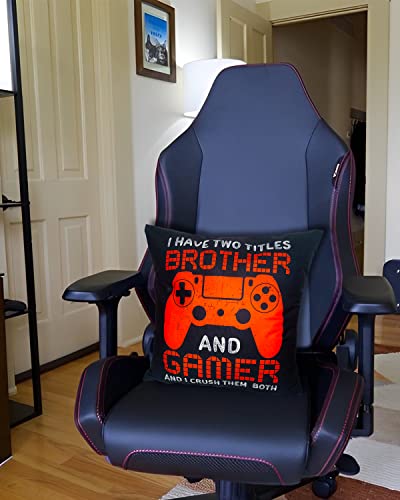Preliving Funny Gaming Throw Pillow Cover, Gamer Gifts For Teenage Boys, Kids Boys Gaming Room Decor, 18 × 18 Inch #TOP2