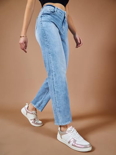 Image of Dolce Crudo Women's Slim Fit High Rise Regular Length Stretchable Denim Jeans