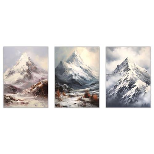 Tableau Paysage montagne cloud minimaliste JOSUE - Déco murale salon et bureau 30x45cm