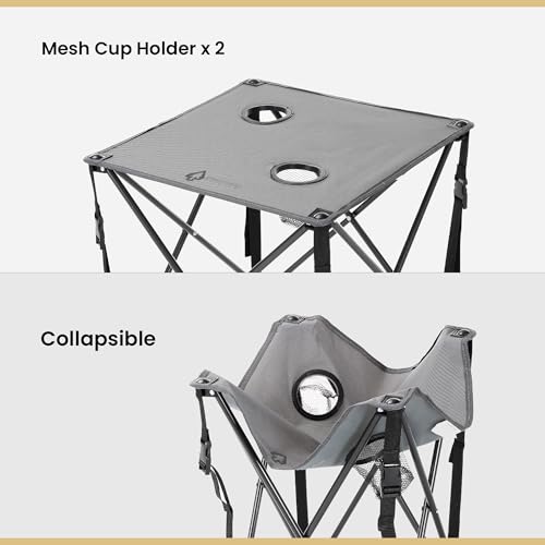 ARROWHEAD-OUTDOOR-26-66cm-Heavy-Duty-Portable-Camping-Folding-Table-2-Cup-Holders-Compact-Square-Carrying-Case-Included-Steel-Frame-High-Grade-600D-Canvas-USA-Based-Support