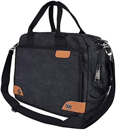 DJ05 15.Inch Laptop Messenger Briefcase Bag with Water-Repellent | Shoulder Strap | Large Capacity for Office/Business/Travel (Black)
